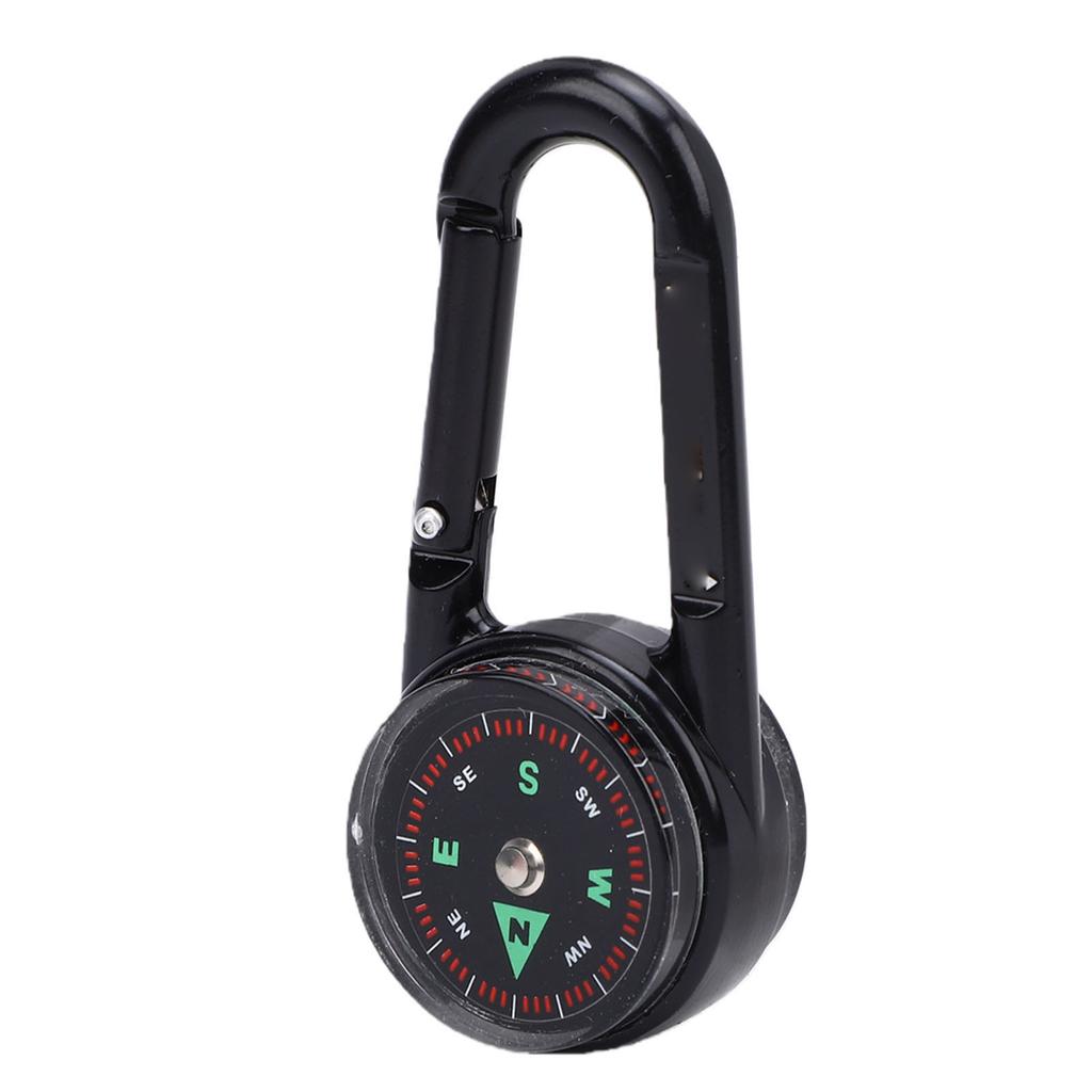 Keychain Compass with Built in Thermometer Small Pocket Carabiner Clip On Compass Navigation Tool for Backpack Hiking