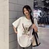 Korean Cute Bear Print Short-sleeved T-shirt Women's Summer 2025 New Design Sense Casual Loose Black Top