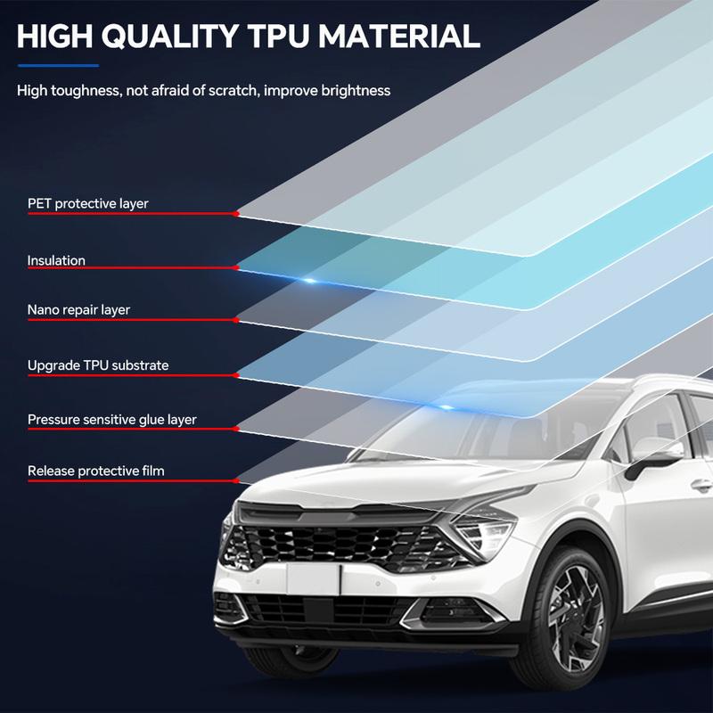 Headlight Rearview Door Sills Triangle TPU Protection Film For KIA SPORTAGE  2024 Anti-Scratch Precut Clear PPF Resistant