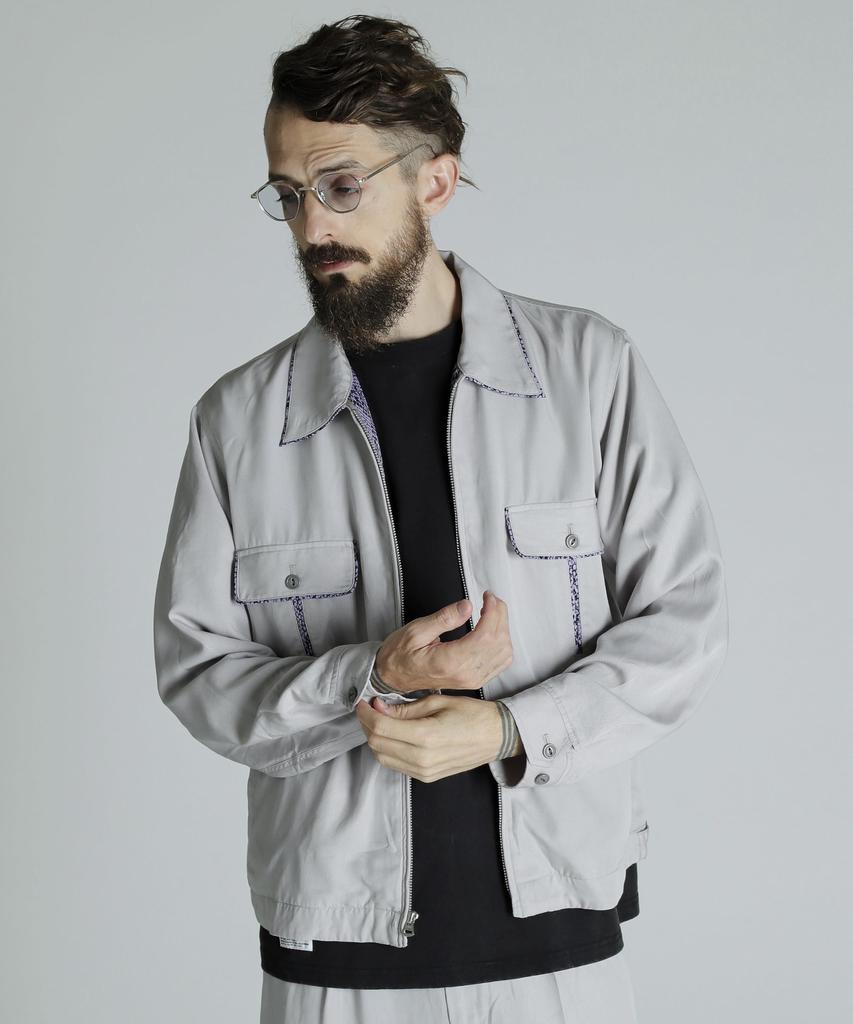 Schott LYOCELL 50's JACKET, Men's, Size M, 020, Gray, 782-5152007