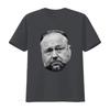 ALEX JONES Face Original Art T Shirt for Men Unique Design High Quality Print Vintage Washed Slightly Designer Clothes Fashion