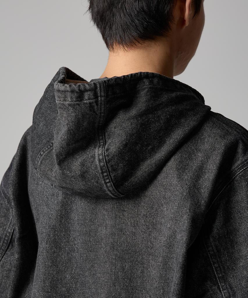 Dickies Wellenlogo Denim Reißverschluss Hoodie Schwarzer Denim