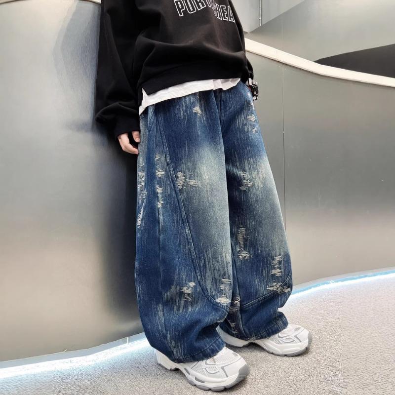 Boys Casual Jeans Big Kids Spring Autumn Denim Trousers