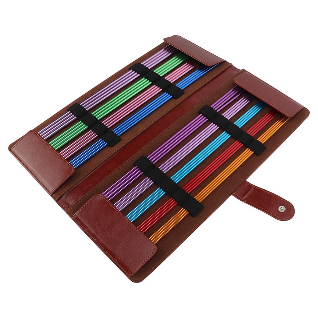 36 Pcs Knitting Needles Set 35cm Long Multiple Sizes Double Pointed Rods Colored Sweater Aluminum