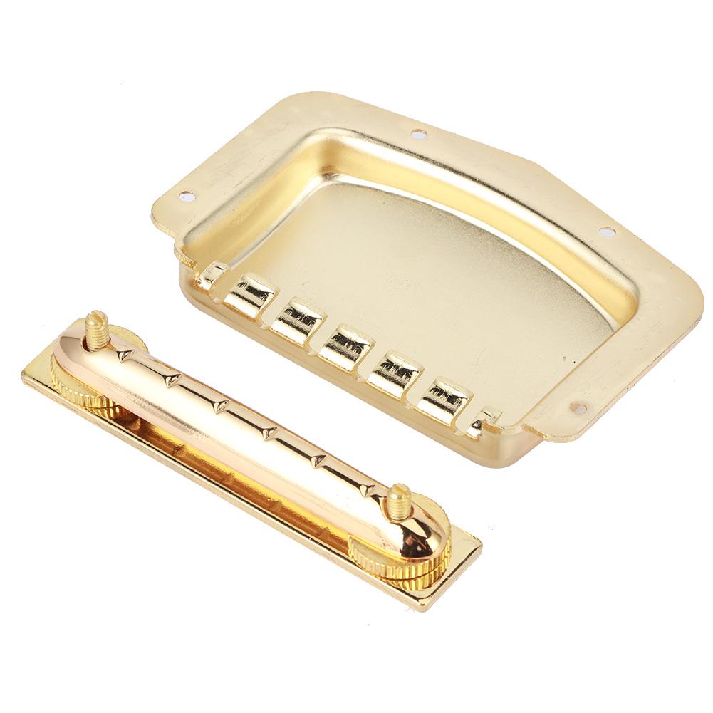 6 String Electric Guitar Adjustable Archtop Tailpiece Bridge Cover Plate AccessoryGold