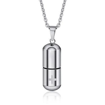 Titanium Pill Case Nitro Portable Medicine Completely Waterproof Capsule Supplement Storage Holder Small Item Keychain Pendant Necklace Compact Gift