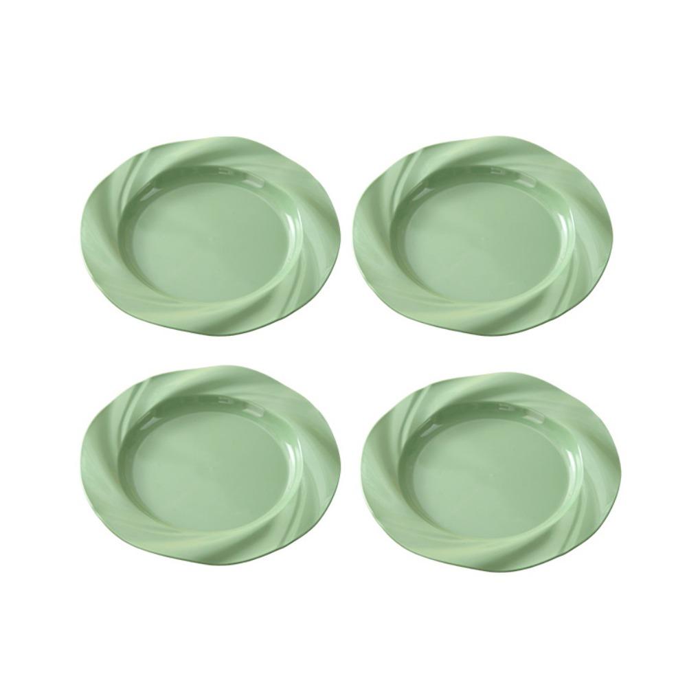 4PCS Ceramic-look Fruit Plate Decorative Salad Dish Creative Dinning Plate  Home 22.5 cm/8.86 in зелёный