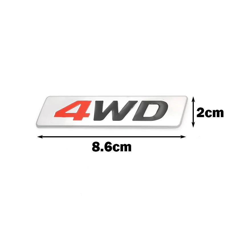 New 3D Car Styling Metal 4WD Sticker Car Side Fender Rear Trunk Emblem Badge Sticker Decals for IX25 IX35 Tucson