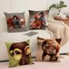 Punch Monkey Cushion Cover Soft Short Plush Pillow Cover Smooth Cozy Texture Aesthetic Cushion Case Home Decor