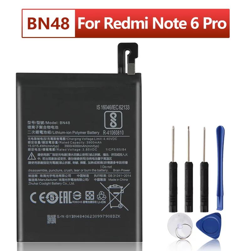 NEW Replacement Battery For Xiaomi Redmi Note 6 Pro Xiaomi Note6 Pro BN48 Phone Batteries With Tool 4000mAh