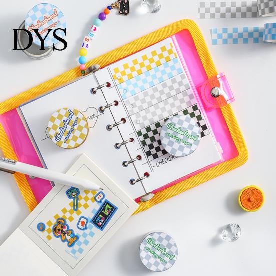 Farbiges Klebeband 1 Rolle Washi Klebehaftklarer Druck Abnehmbar DIY Lichtbeständig Scrapbooking Schachbrettmuster Papier für Kinder