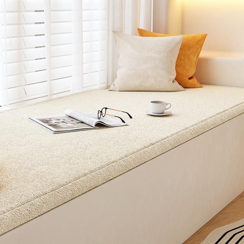 

Waterproof Teddy Plush Window Cushion Cream Wind Net Red Dashboard Cover Tatami Balcony Cushion Soft Comfortable 60*160