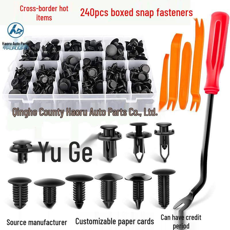 240pcs Boxed Snap Fasteners for Ford, Honda, Toyota Car Bumper Rivets
