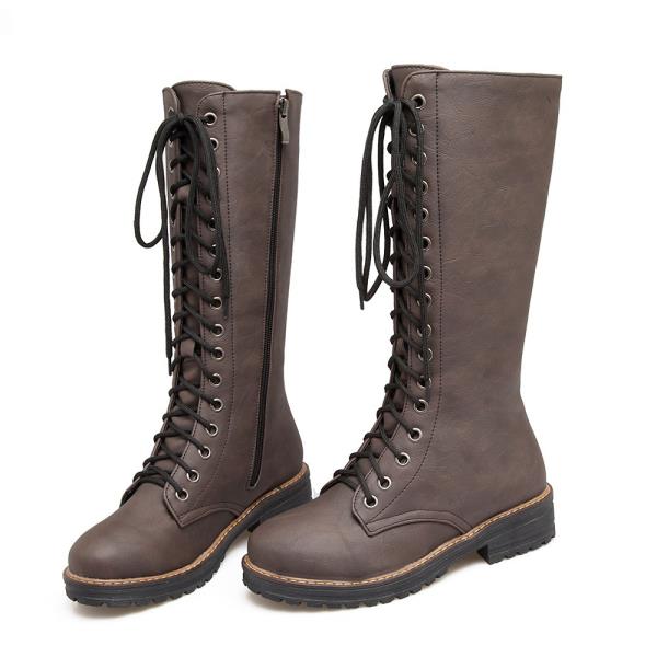 Mote Dame Flate Støvletter Lave Gummi Hæler Søm PU Kort Plysj med Dame Gummistøvler Regn Lav PU Hæler Søm Kort Plysj