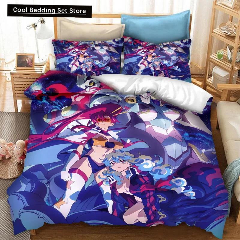 3D Printed Anime Tengen Toppa Gurren Lagann Duvet Cover Bedding Set Double Twin Full Queen King Adult Kid Bedclothes Quilt Cover