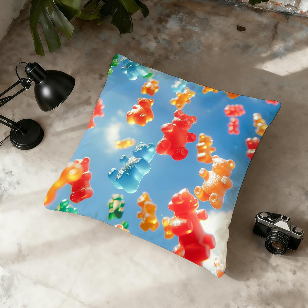 Cute Gummy Bears Fashion cushion cover Home Office Convenient Nordic Simplicity Hit With Zipper Cushion Cover