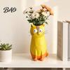 Small Cat Vase for Flowers, Quirky Flower Desk Decoration and Bookshelf Display, 3D Decorative Flowers Vases Home Office Styling Gift Giving,