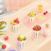 Salad Cup with Fork Cylindrical Plastic Fruit Container Multifunctional with Drainage Portable for Lunch and Snacks