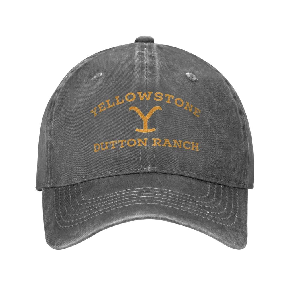 Vintage Gelbe Steine Dutton Ranch Logo Baseballkappe Unisex Abgenutzte Baumwolle Snapback TV Western Cowboy Outdoor Workouts Hüte
