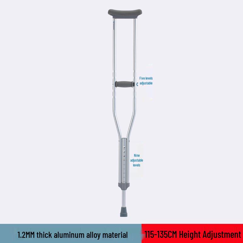 Adjustable Aluminum Alloy Crutches for Elderly and Disabled - Single/Double Options for Outdoor Use