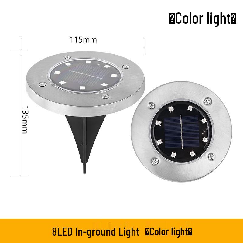 Solar LED Stainless Steel Underground Light for Outdoor Garden, Lawn, Courtyard, Rainproof.
