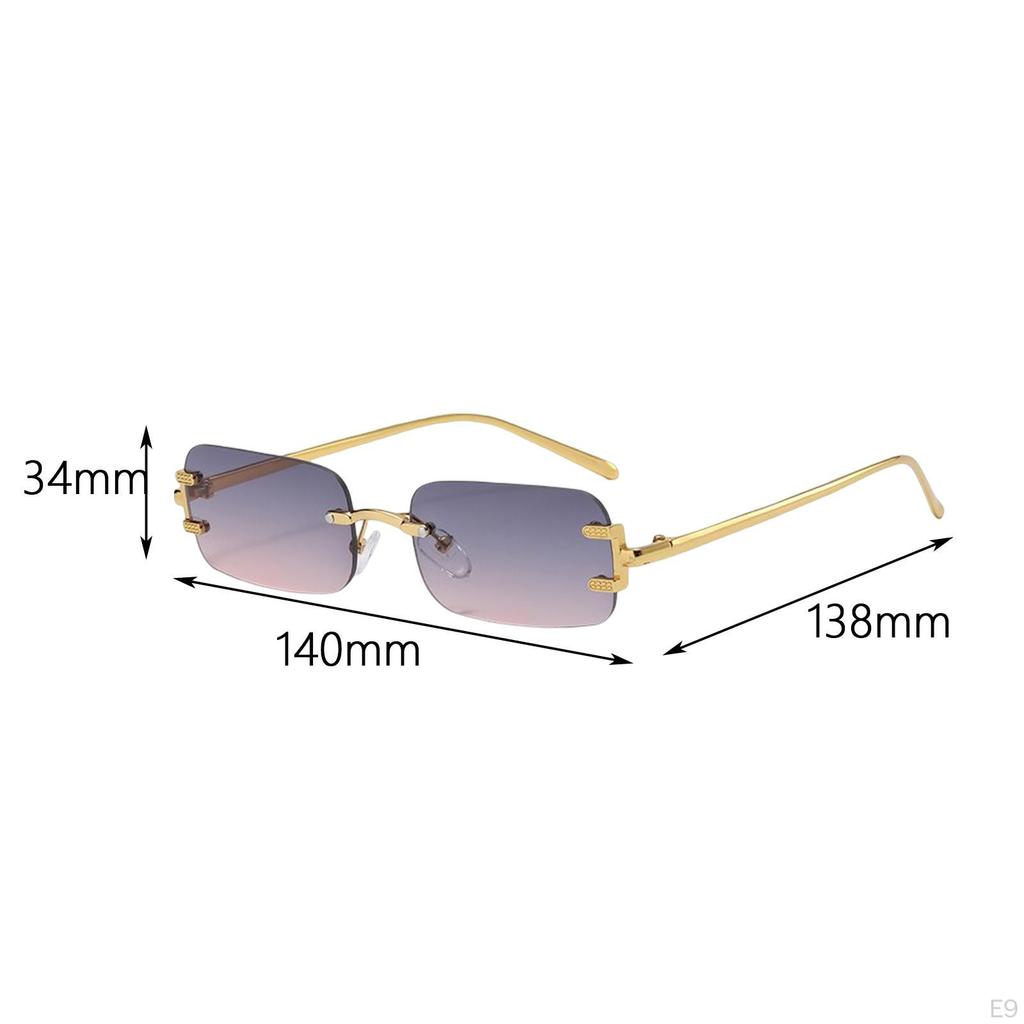 Fashion Rimless Sunglasses Decorative Transparent Eyeglasses Hip Hop Retro Style Tinted Photo Props