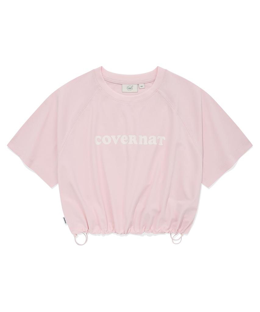 COVERNAT WOMAN Cooper Logo Ice Crop T-Shirt Light Pink
