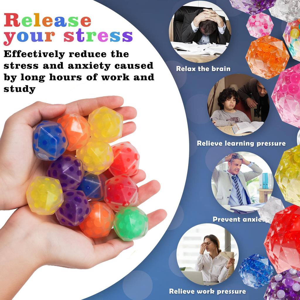 Tpr Diamond Water Bead Ball For Stress Relief And Pinching, Stress Relief And Release Ball, Squeeze Sensory Toys
