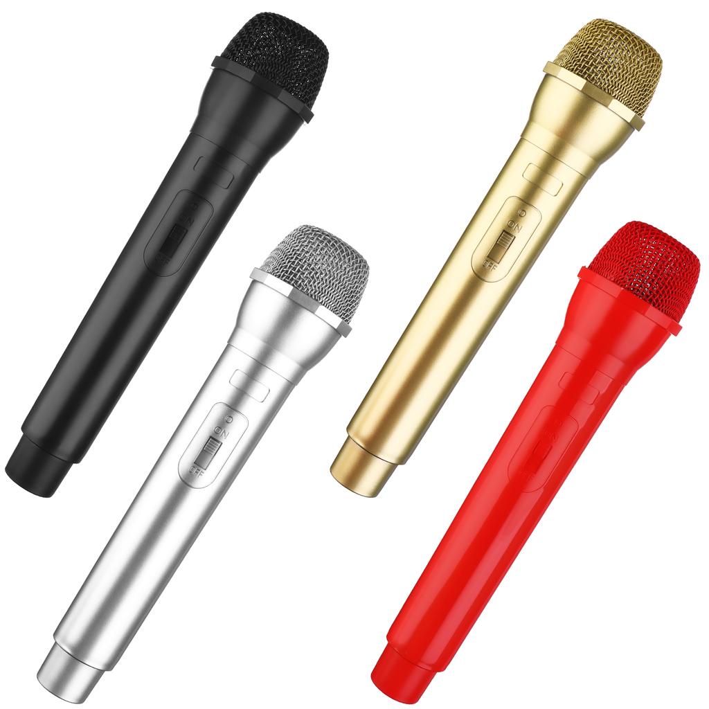 4 Pieces Microphone Prop Play Plastic Toy Microphone Fake Microphone Prop Simulate Speech Practice Plastic Microphone Plastic Fa