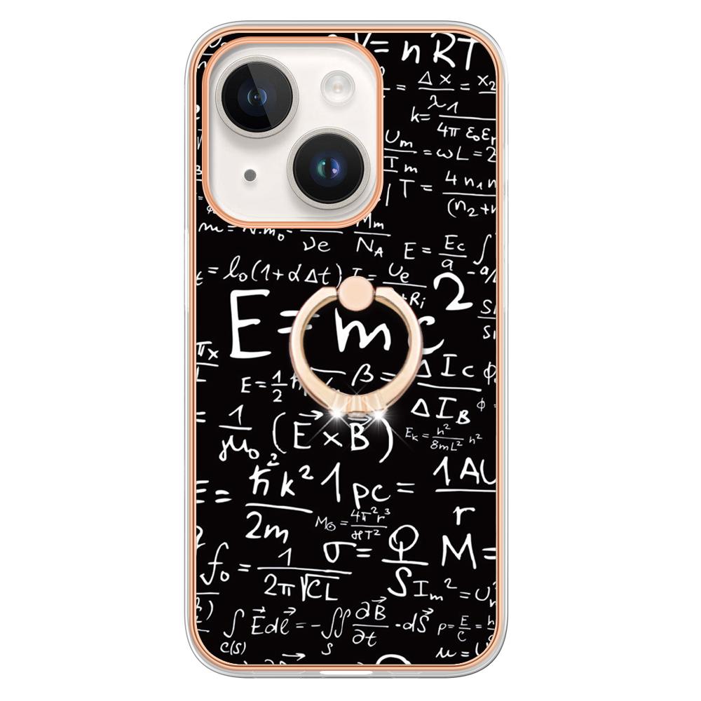 Luxusní IMD galvanický rám TPU Nárazuvzdorné pouzdro na telefon Kovový prstencový stojan pro iPhone 11 12 13 14 Pro Max 15 15 Ultra 15Plus