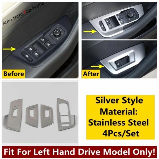Inner Door Armrest Window Glass Lift Switch Buttons Panel Cover Trims For Volkswagen Passat B8 2016 - / Arteon 2018 - 2024