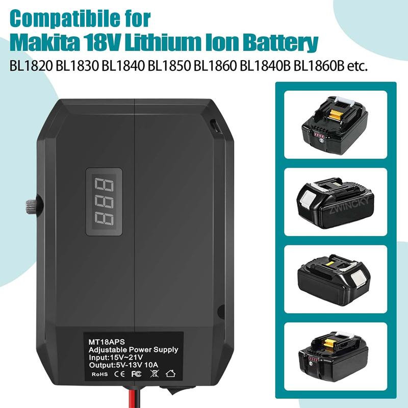 18V To 5-13V Step Down Converter For Makita/Dewal/Milwauke/Bosch/Einhel 18V Battery Cigarette Lighter Adapte Voltage Regulator