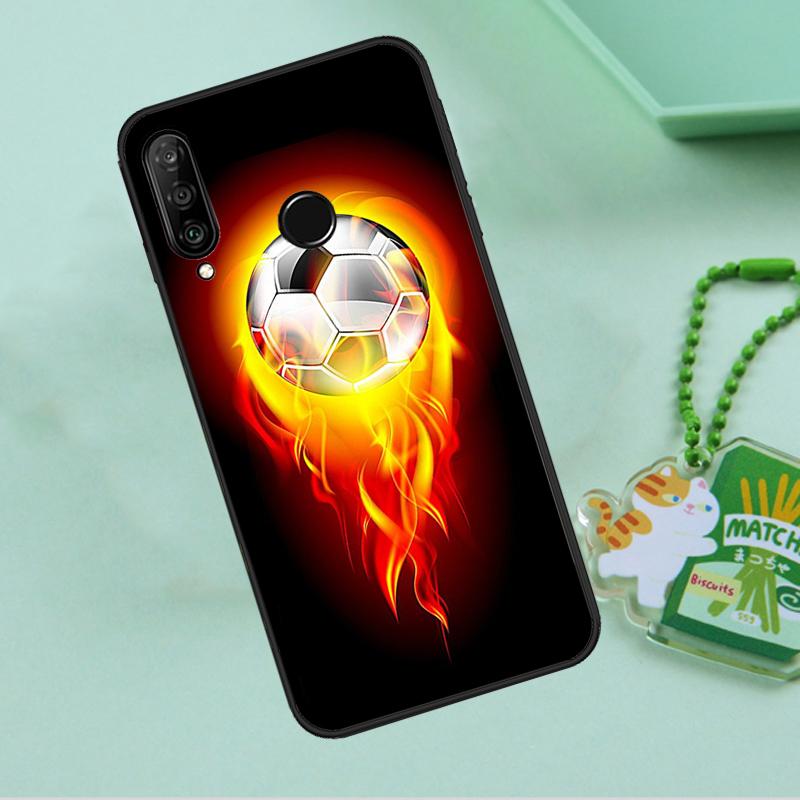Fire Football Soccer Ball For Huawei Nova 12s 12i 11i 7i 8i 9 10 SE Y91 Y90 Y60 Y70 Y72 Y61 P60 Pro P30 P40 Lite Case