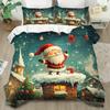 Christmas Bedding Set Santa Claus 3D Printed Duvet Cover Set Soft Single Double Size Bed Set Christmas Decorations