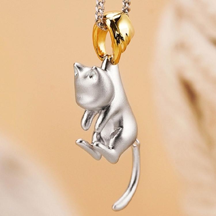 Collana girocollo con ciondolo gatto Gioielli animali carini Semplice catena per clavicola