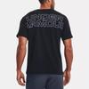 Under Armour Outline Letter Print Crew Neck Short Sleeve T-Shirt Men Black 1379109-001