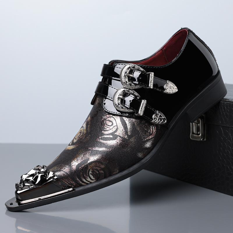 Men`S Print Slip-On Pointed Toe Loafers