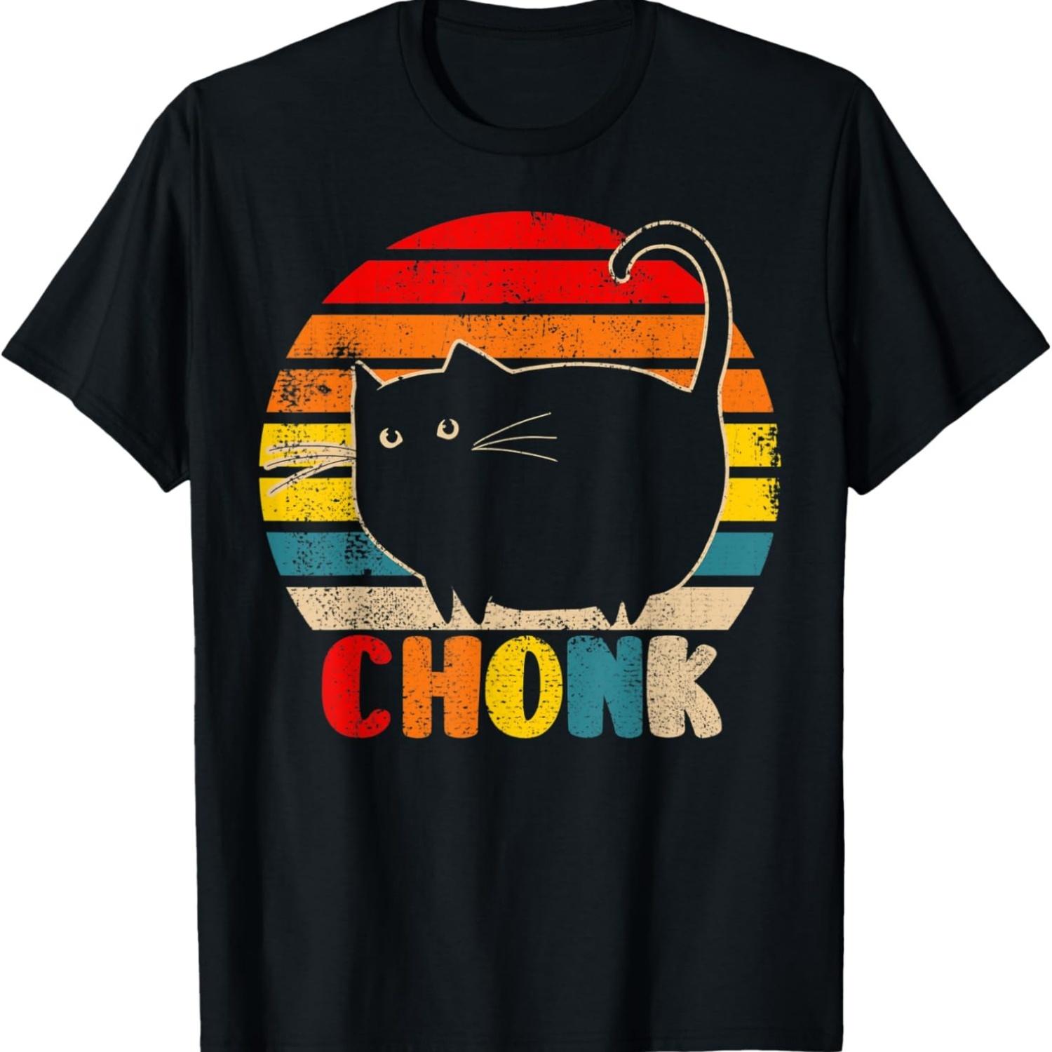 

Chonk Cat Funny Retro Style Vintage Cats Chonk Cat Meme T-Shirt(1) S
