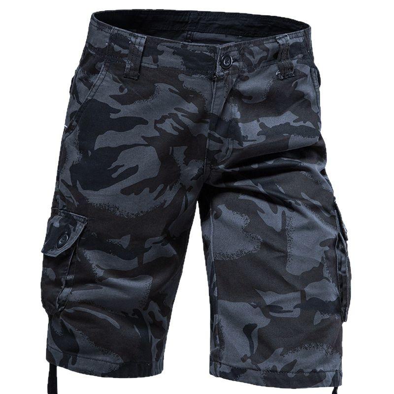 Mens Camo Shorts Men Camouflage Overalls Loose Casual Outdoor Sports Half Pants Side Pocket Cotton Comfortable Shorts