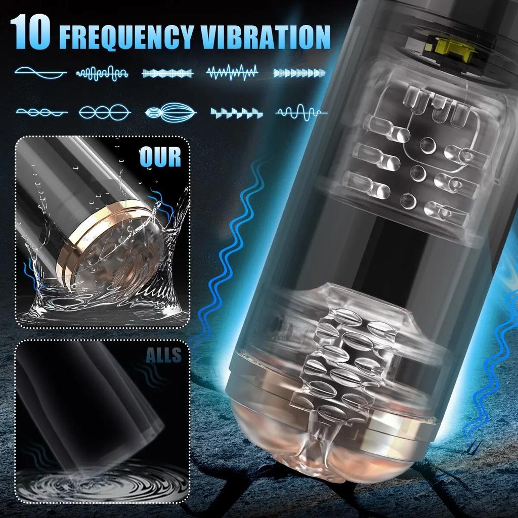 Automatic Male Masturbator Thrusting Rotating Vibration 3D Realistic Sleeve Hands-Free Adult Sex Toys for Men