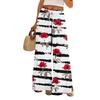 Damen Sommer Boho Palazzo Hose Hohe Taille Weites Bein Blumendruck Freizeithose Mit Taschen