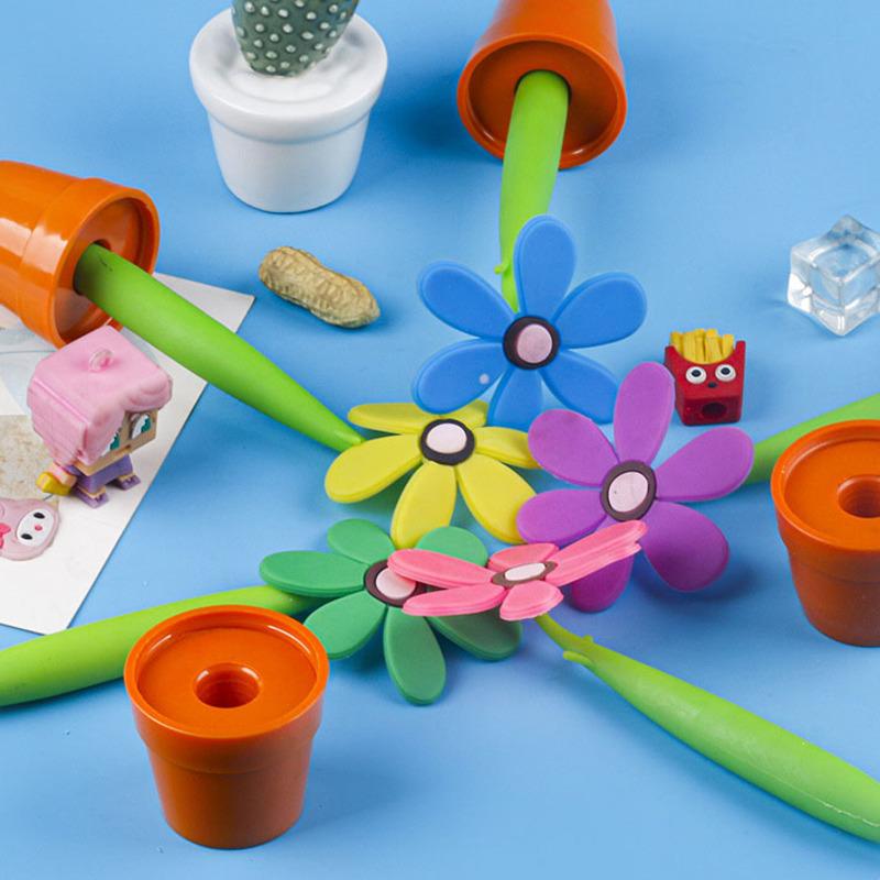 1 Piece Potted Plants Sunflower Ballpoint Pen Cute Kawaii Stationery Office School Supplies Creative Gift Funny