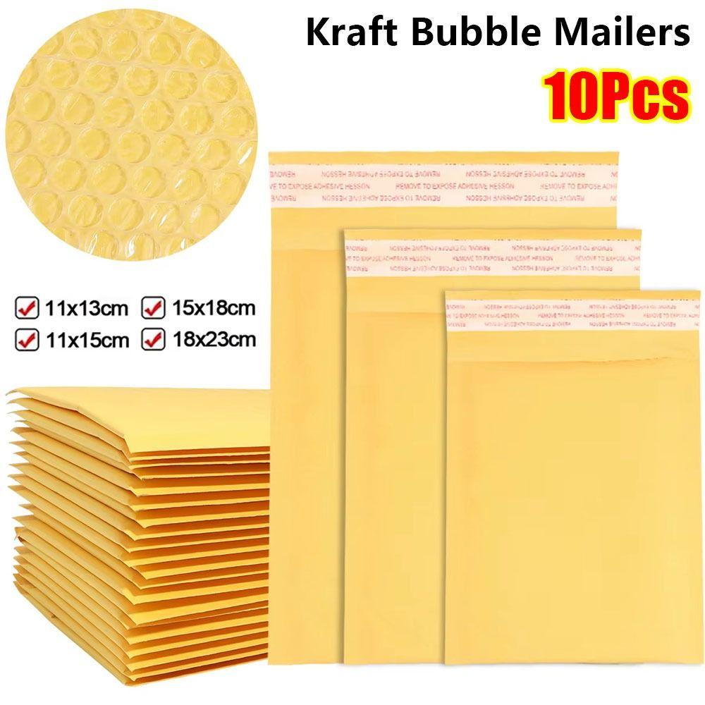 10Pcs New Soft Bubble Mailers Waterproof Pearlescent Film Shipping Bags Self Sealing 11/15/18cm Kraft Foam Envelope