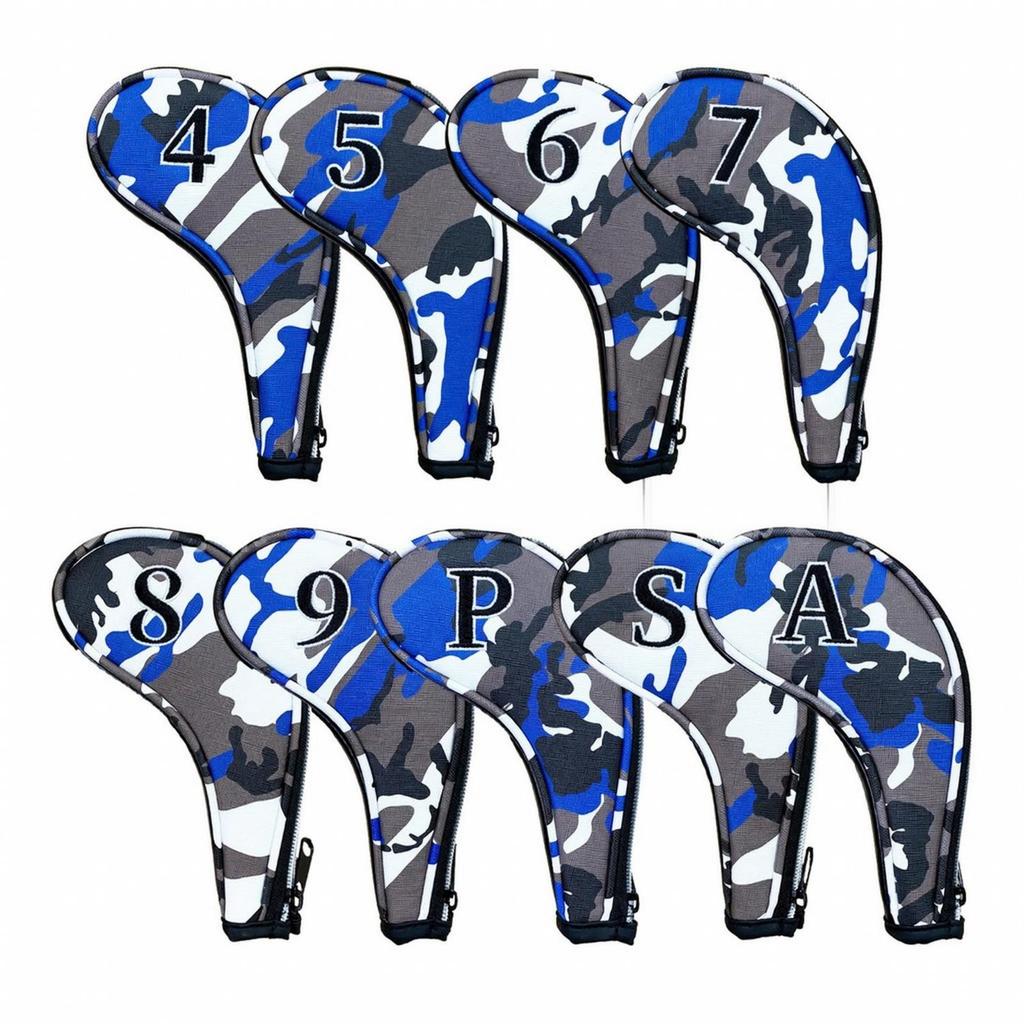 9 Pieces Tough Golf Iron Headcover with Zipper Waterproof