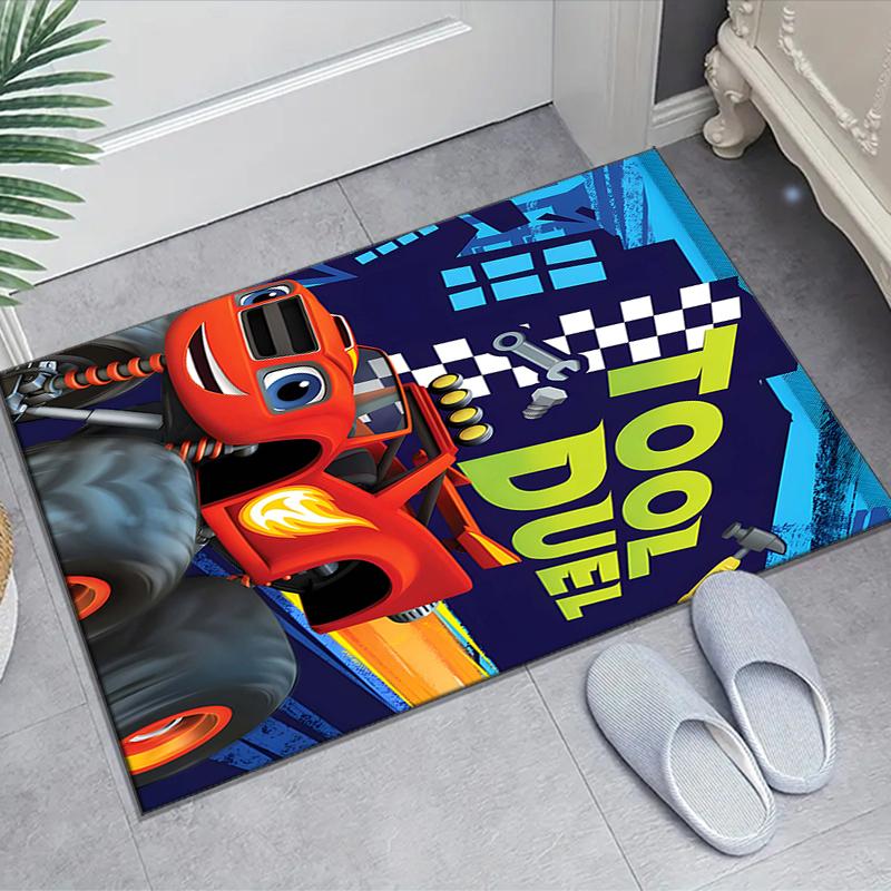 1pc Blaze and the Monster Machines Design Area Rug - Non-Slip, Soft & Cozy Floor Mat for Living Room, Bedroom, Office - Indoor/Outdoor Decorative Carp