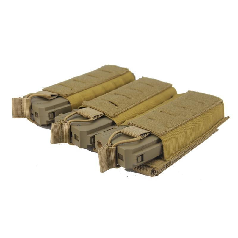 Molle Mag Pouch Tactical Magazine Pouch Elastic Open-Top Triple Mag Pouch Holder Carrier For M4 M14 M16 AK AR