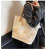 Autumn Winter Lightweight Canvas Tote Bag - Versatile Large Capacity Shoulder Bag for Women and College Students
