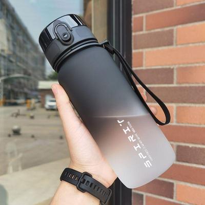 Botella de Agua Deportiva Escarchada con Gradiente de Gran Capacidad para Hombres, Mujeres y Estudiantes - Ideal para Fitness y Uso al Aire Libre