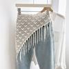 Countryside Style Tassel Knitted Triangle Scarf Bohemian Crochet Flower Scarves  Women