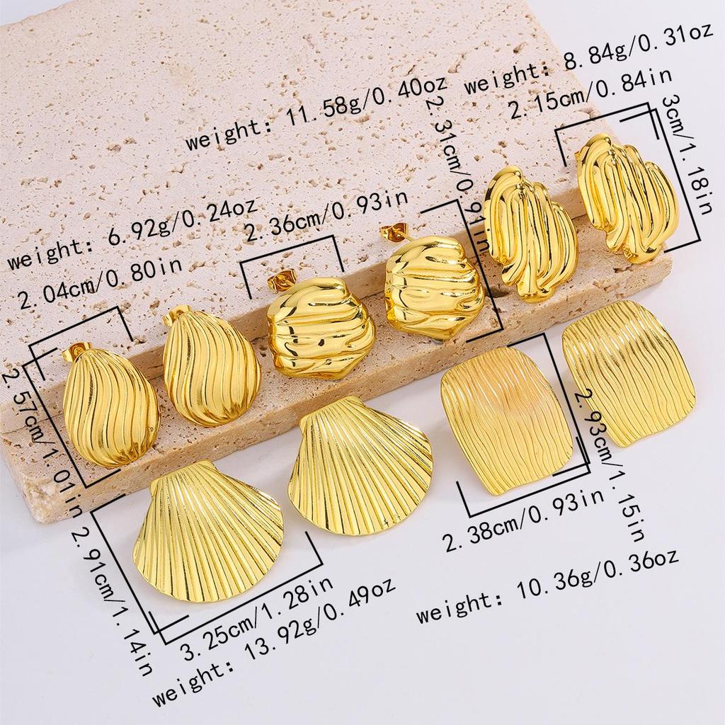 18K Gold Plated Titanium Steel Earrings with Butterfly, Flower, and Bowknot Designs